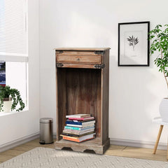 Indian Hand Carved Solid Mango Wood Bookshelf B34