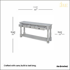 French Provincial Style Pillar Console Table Grey