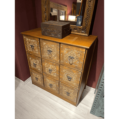 Hand Carved Solid Hard Wood Dresser Chest of Drawers D4