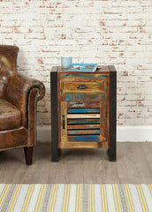 Aspen Reclaimed Wood Industrial 1 drawer Side Table Bedside