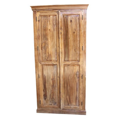 Indian Solid Wood Cabinet Natural 100 x 60 x 200 Cm