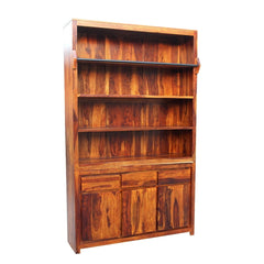 Boston Kompact Light Solid Wood Large Bookcase With Drawers