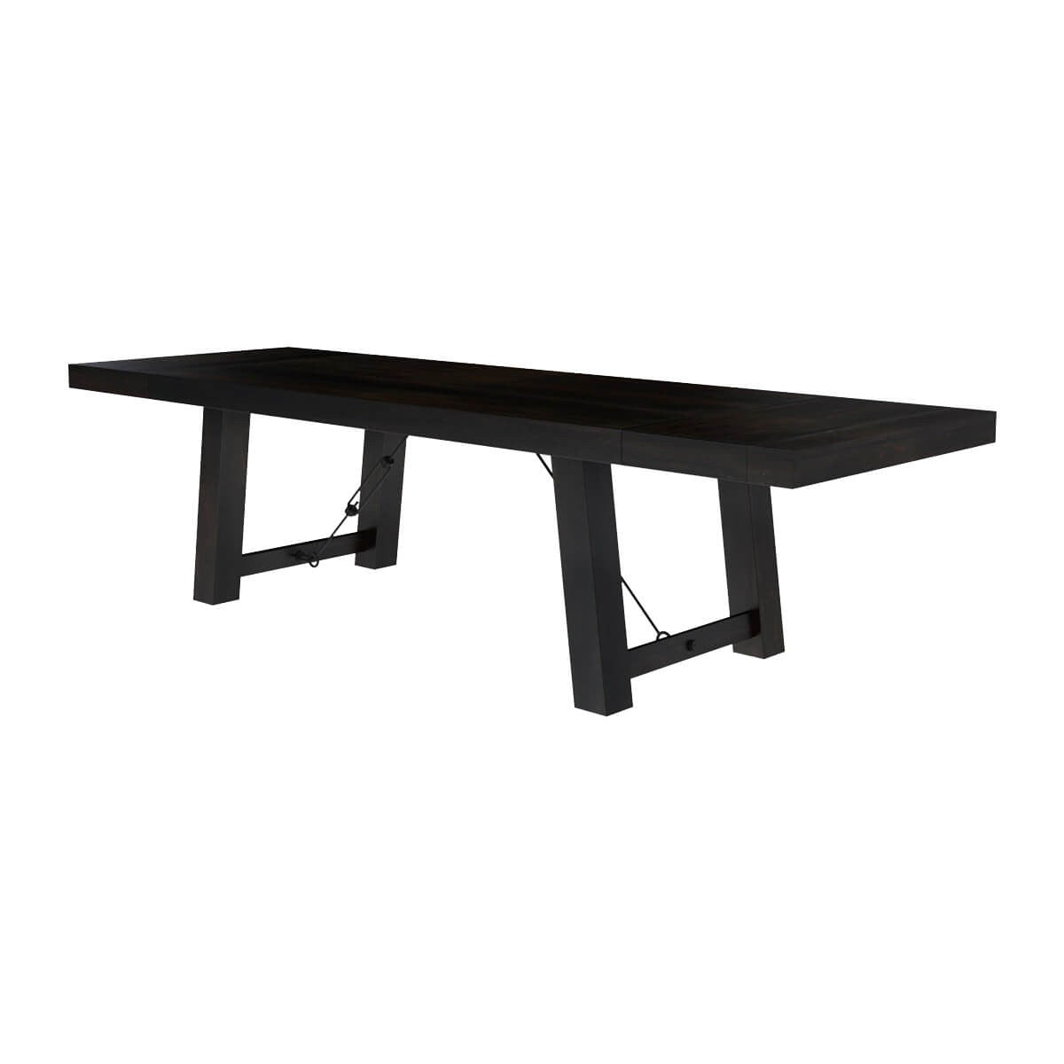 Boston Indian Solid Wood Extendable Dining Table Black