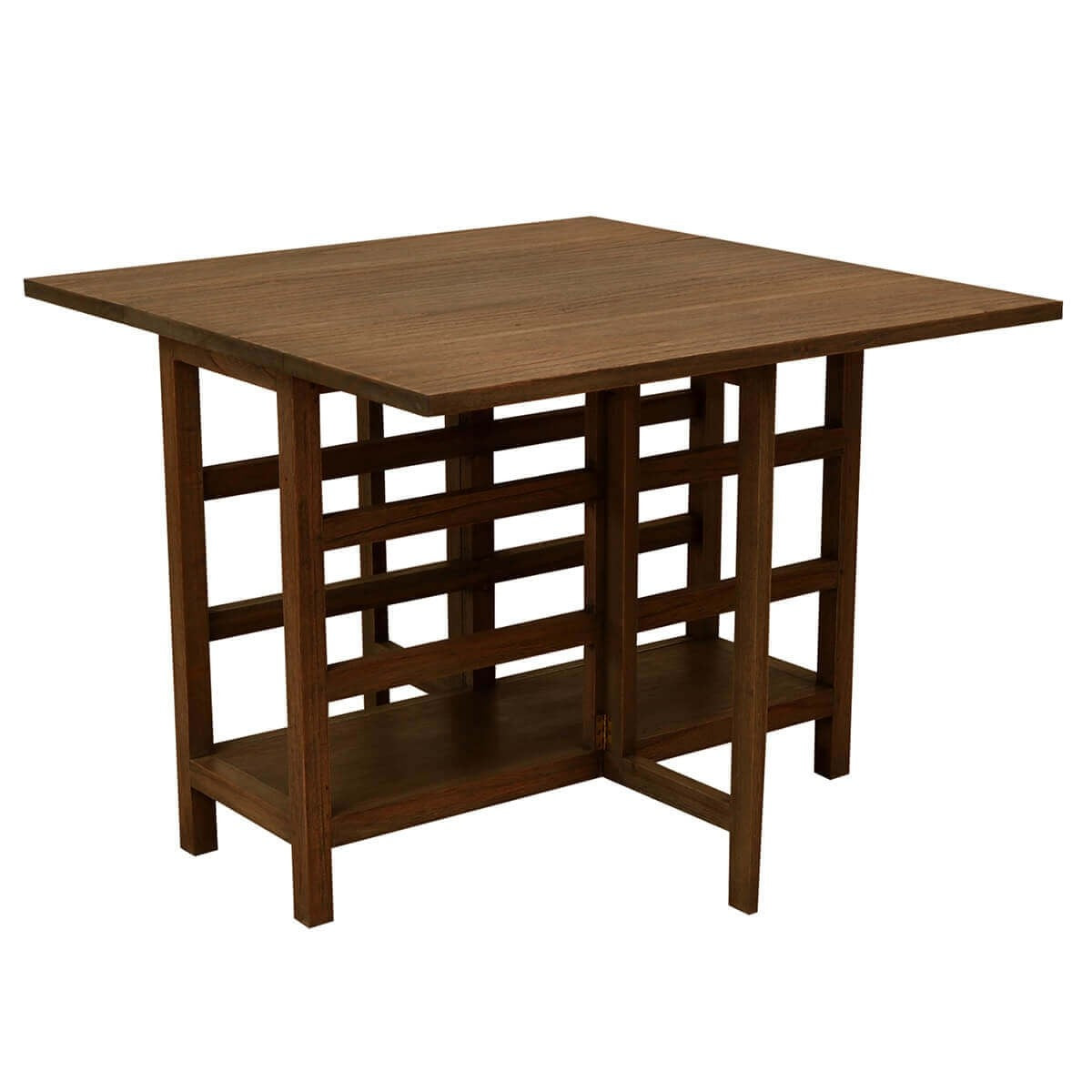 Boston Indian Solid Wood Drop Leaf Dining Table Chocolate Brown