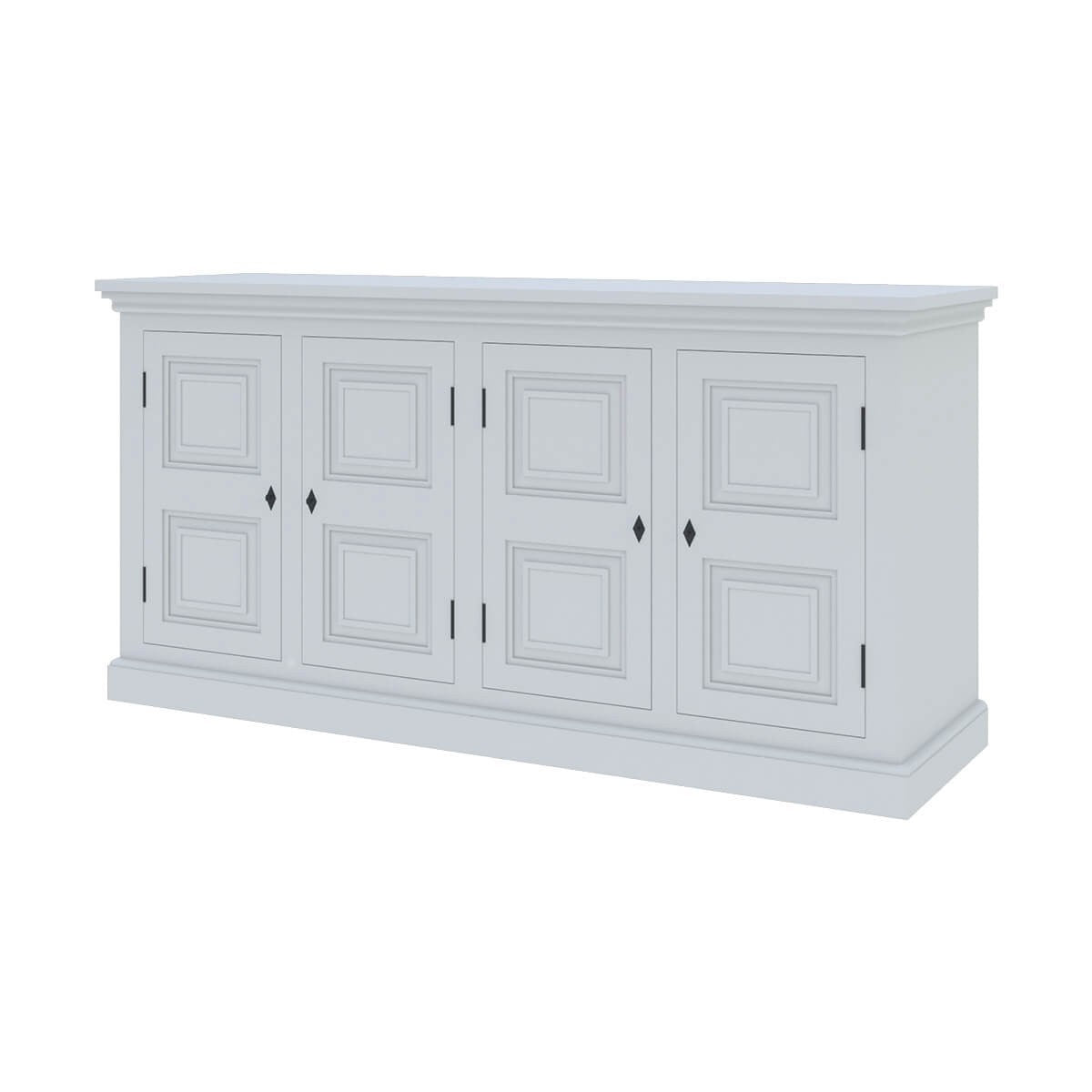 Banc Solid White Mahogany Wood Large Sideboard Cabinet