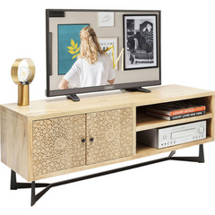 The Attic Forssa Solid Wood TV Unit Cabinet Natural