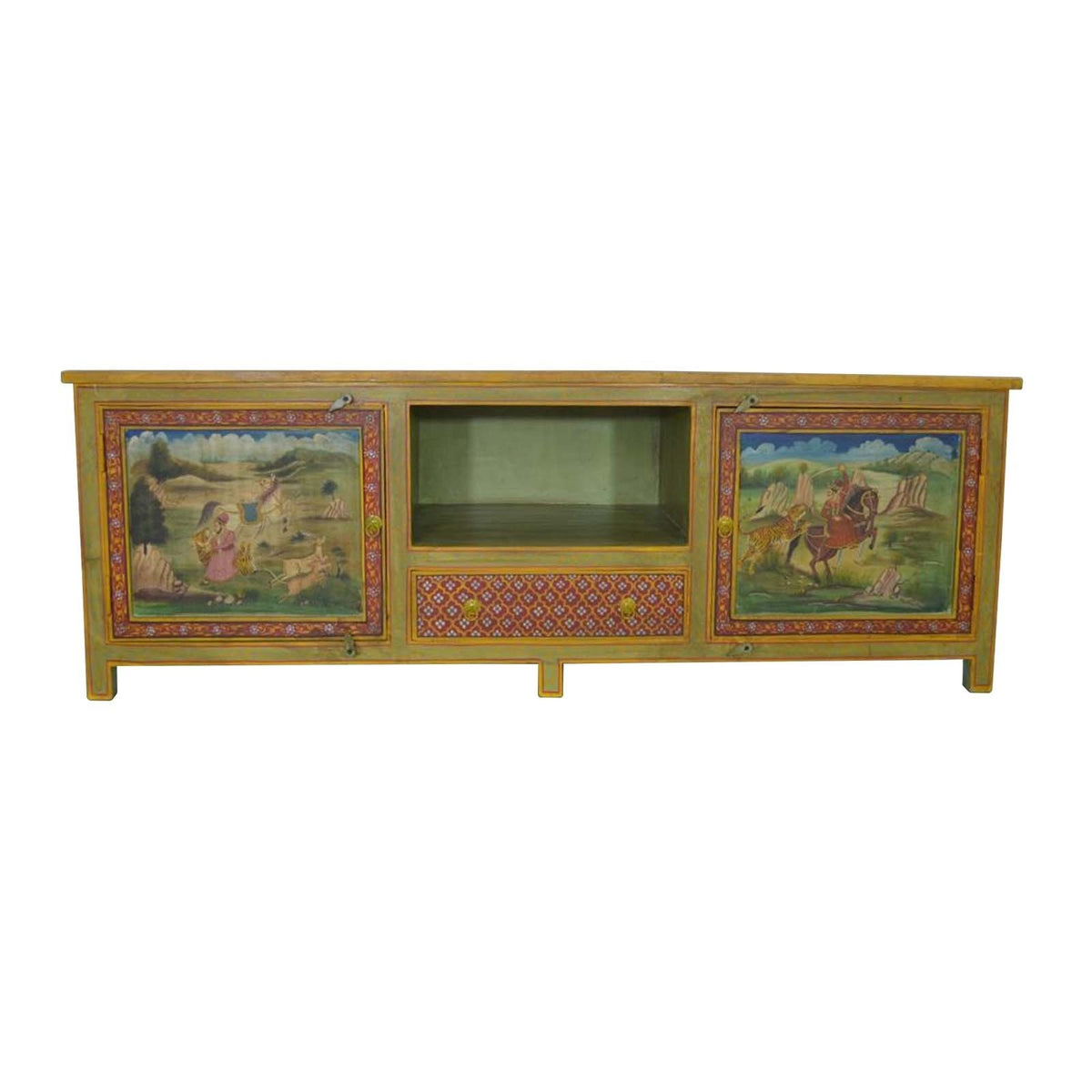 Mughal Hand Painted Entertainment Unit