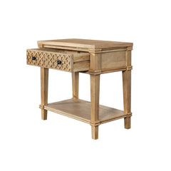 Indian Hand Carved Solid Wood Bedside Table C11