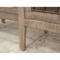 Indian Handmade Solid Wood Glass Doors Sideboard