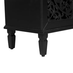 Dynasty Hand Carved Floral Carving Solid Wood 4 Door Sideboard A8