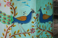 Indian Peacock Hand Painted Solid Wood Coffee Table C139