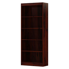 Dubois Rustic Solid Wood 5 Open Shelf Standard Bookcase