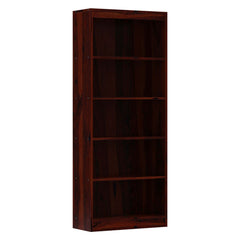 Dubois Rustic Solid Wood 5 Open Shelf Standard Bookcase