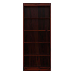 Dubois Rustic Solid Wood 5 Open Shelf Standard Bookcase