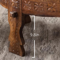 Handmade Solid Hard Wood Round Chakki Grinder Table B11