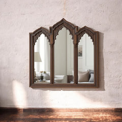 Hand Carved Antique Rajasthani Style Solid Wooden Mirror Frame 62