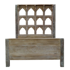 Indian Hand Carved Solid Wood Bed Frame King Size 143