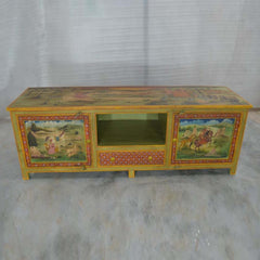 Mughal Hand Painted Entertainment Unit