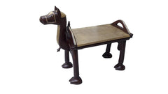 Indian Hand Carved Solid Wood Brass Camel Coffee Table C167