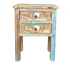 Liberty Reclaimed Wood 2 Drawer Bedside Table 60cm