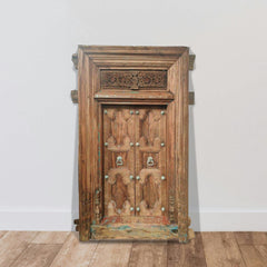 Indian Vintage Antique Hand Carved Solid Wood Door 73