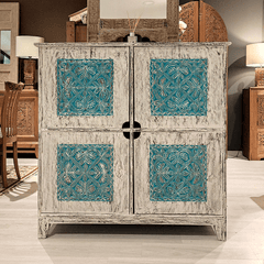 Indian Hand Carved Solid Hard Wood Cabinet D18