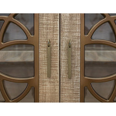 Indian Handmade Solid Wood Glass Doors Sideboard