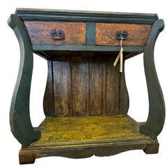 French Arched Hand Carved 2 Drawer Solid Wood Console Table 66