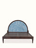 Bone Inlay Solid Wood Floral Pattern Bed Frame King Size 168