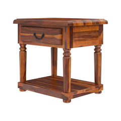 Boston Indian Furniture Solid Wood 1 Drawer Bedside Table