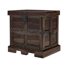 Beaufort Steamer Rustic Solid Wood Storage Trunk Style End Table