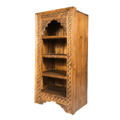 Mehrab Indian Hand Carved Solid Wood Bookshelf B18