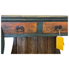 French Arched Hand Carved 2 Drawer Solid Wood Console Table 66