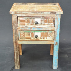 Liberty Reclaimed Wood 2 Drawer Bedside Table 60cm