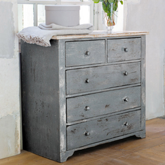 The Attic Wooden 5 Drawer Chest of Drawer Grey