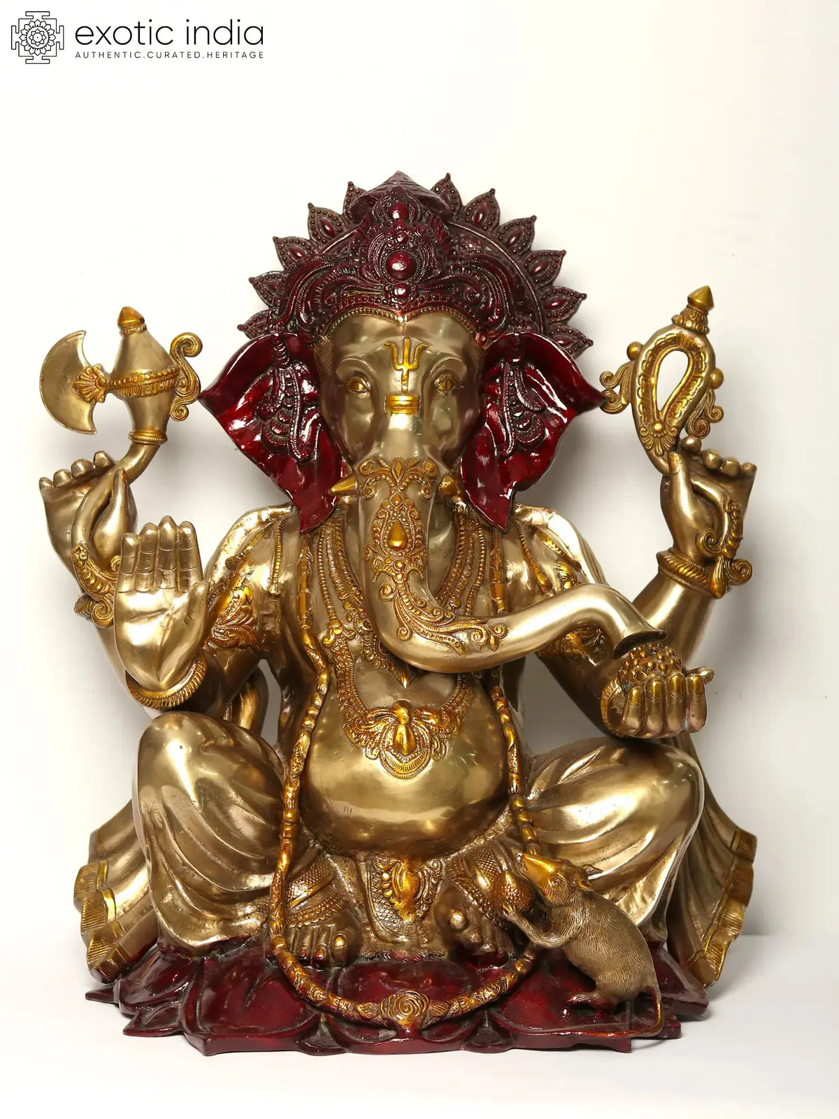 Indian Lord Ganesha Handmade Brass Statue