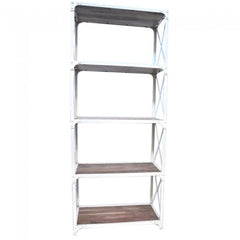 Angle Industrial Large Bookshelf Book Stand White 80x40x180cm