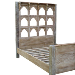 Indian Hand Carved Solid Wood Bed Frame King Size 143