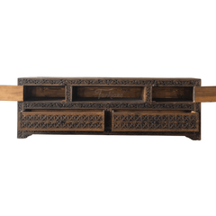 Indian Hand Carved Solid Wooden TV Unit 14