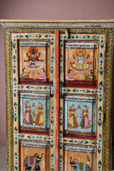 Avani Indian Hand Painted Solid Wood Cabinet Wardrobe MulticolorD67