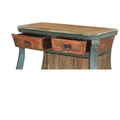French Arched Hand Carved 2 Drawer Solid Wood Console Table 66