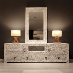 Indian Hand Carved Solid Wooden TV Unit 15