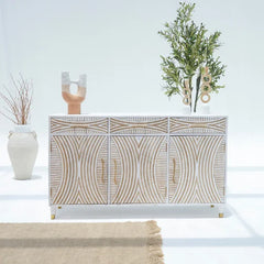 Indian Hand Carved Solid Wood Sideboard S74