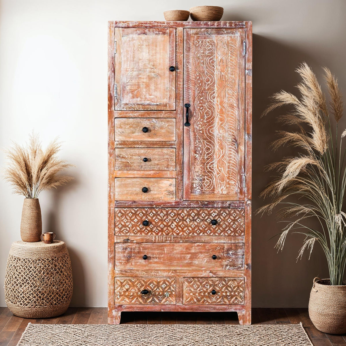 Rustica Reclaimed Solid Wood Rustic Wardrobe C12