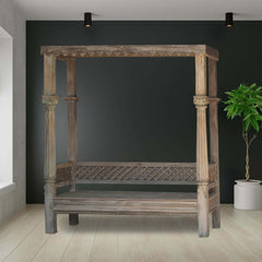 Indian Hand Carved Solid Wood Daybed D4