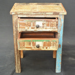 Liberty Reclaimed Wood 2 Drawer Bedside Table 60cm