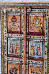 Avani Indian Hand Painted Solid Wood Cabinet Wardrobe MulticolorD67