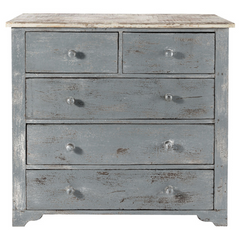 The Attic Wooden 5 Drawer Chest of Drawer Grey