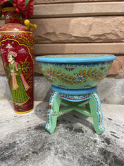 Indian Hand Painted Solid Wood Coffee Table C164