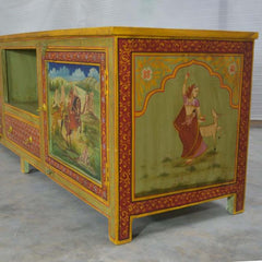 Mughal Hand Painted Entertainment Unit